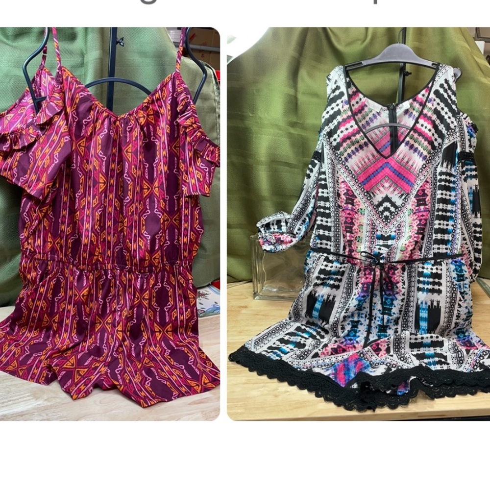 2 XL ROMPERS-AZ. JEAN & BISOU BISOU